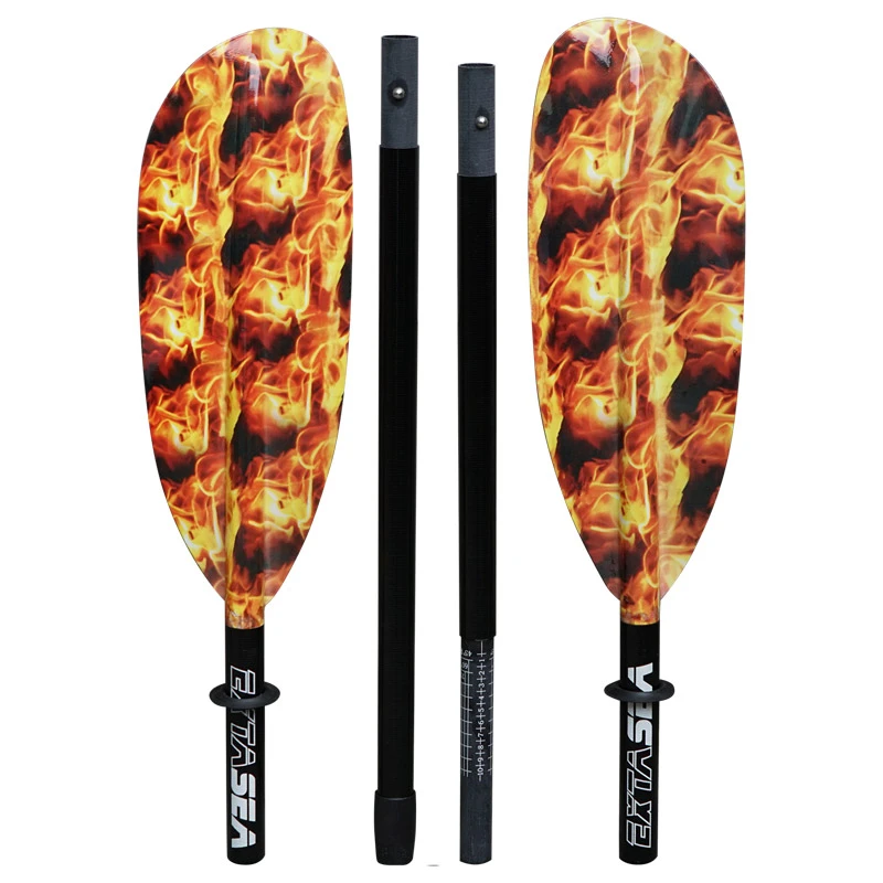 ExtaSea Fire Vario Fiberglas Doppelpaddel Kajak Paddel 4-teilig 5 ExtaSea Fire Vario Fiberglas Doppelpaddel Kajak Paddel 4-teilig – Bild 3
