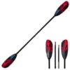 ExtaSea Tour Vario Fiberglas Doppelpaddel | 220-240cm | 4-teilig | Schwarz-rot -Aqua Marina Shop extasea tour vario fiberglas doppelpaddel 220 240cm 4 teilig schwarz rot